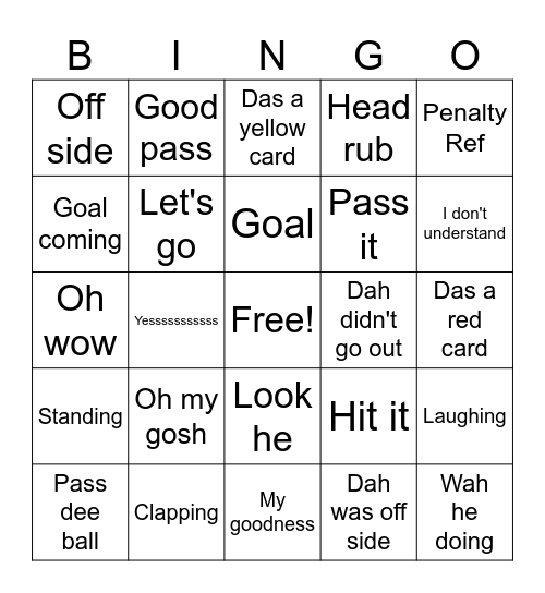 Football Bingo Card