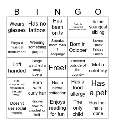 Marta’s 74th birthday Bingo Card
