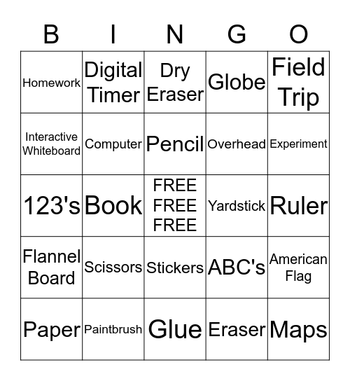 Learning Tools Bingo Card