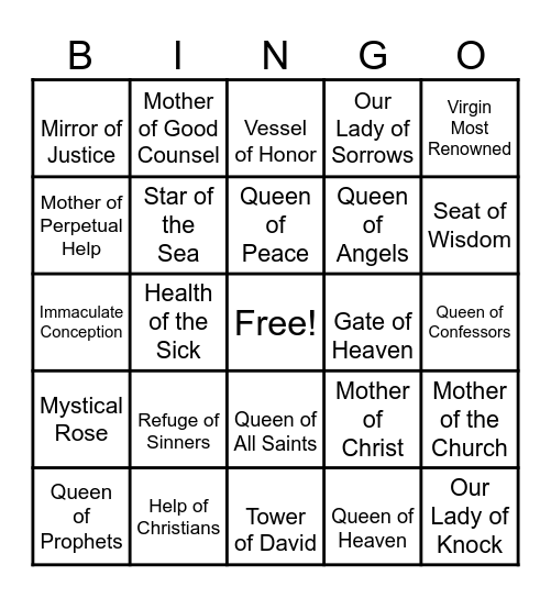 MARIAN TITLES Bingo Card