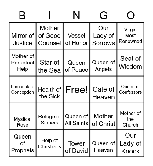 MARIAN TITLES Bingo Card