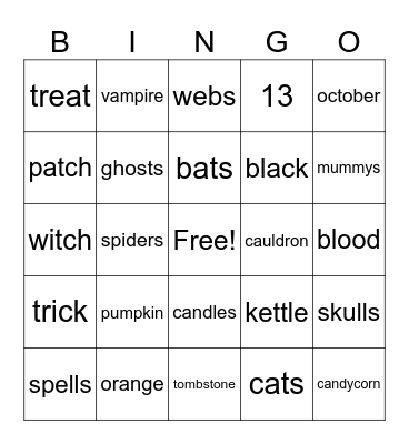 HALLOWEEN Bingo Card