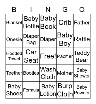 Baby Bingo Card