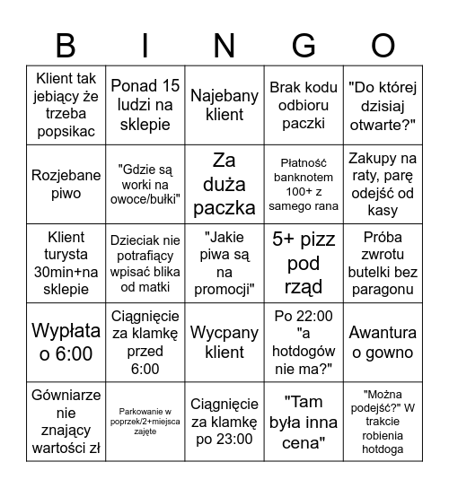 ŻABKOWE BINGO Card