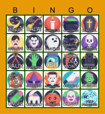 BINGO D'HALLOWEEN Bingo Card