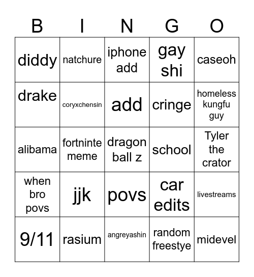 Let’s play Bingo!...(without the numbers :)) Bingo Card