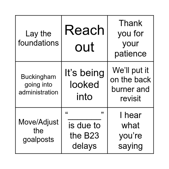 Bullshit Bingo Card