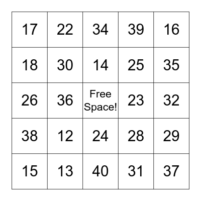 Bingo Card