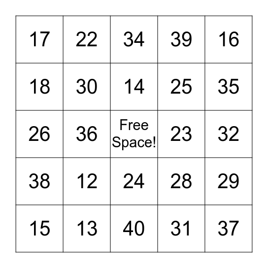 Bingo Card