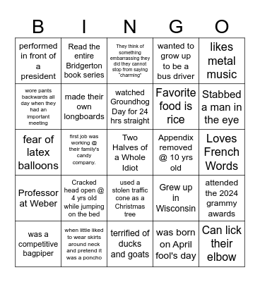 2024 Halloween People Bingo!!! Bingo Card