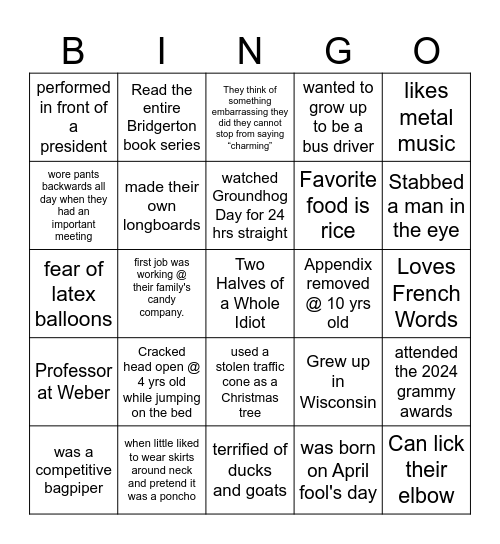 2024 Halloween People Bingo!!! Bingo Card