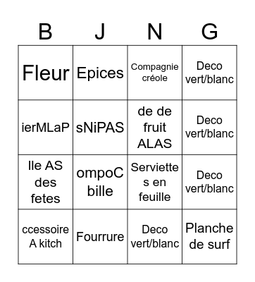 Bingo sans titre Bingo Card