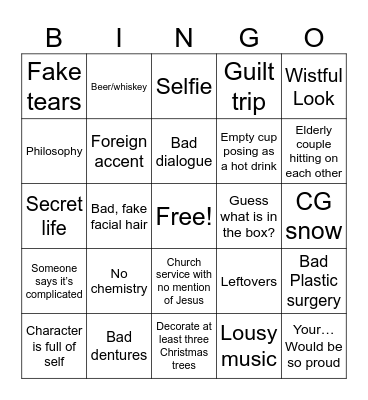 Hallmark Christmas movie – Bingle Jells Bingo Card
