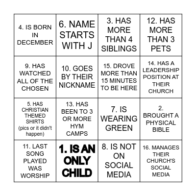 Find Someone Who.. Bingo Card