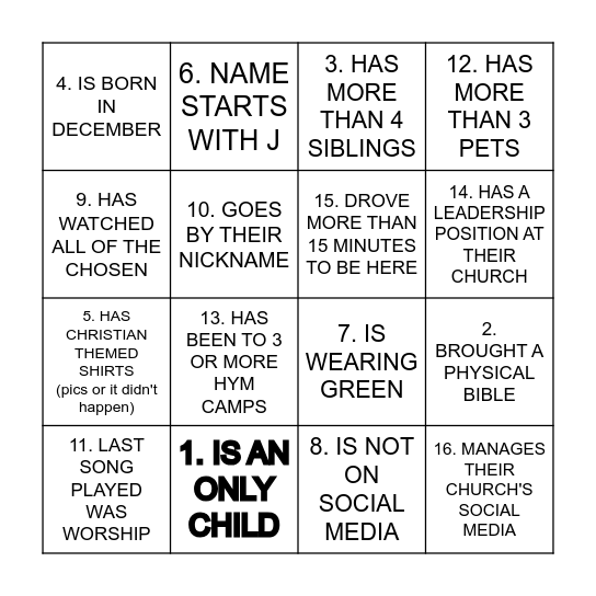 Find Someone Who.. Bingo Card