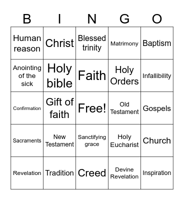 The life of grace Bingo Card