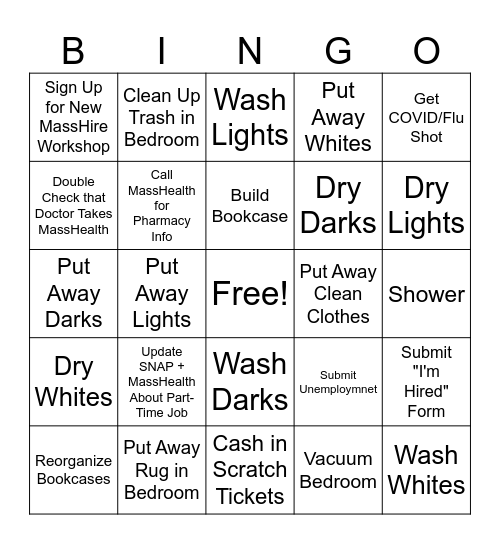 To Do: Week of Oct 27- Nov 2 Bingo Card