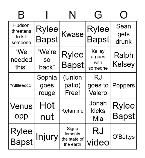Halloween Bingo Card