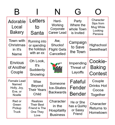 Holiday Movie Bingo Card