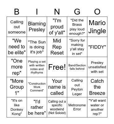 2024 Lemons Bingo Card