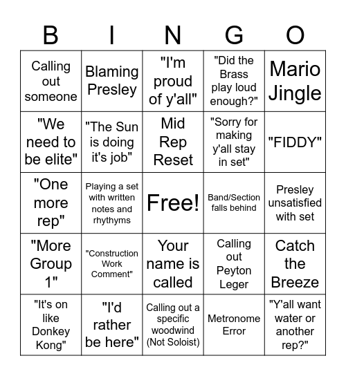 2024 Lemons Bingo Card