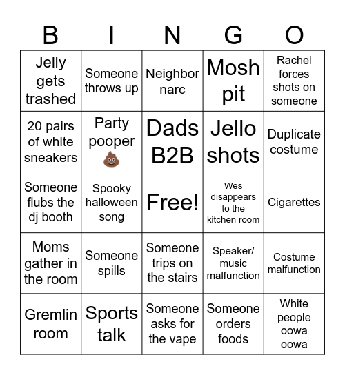 Halloween bingo Card