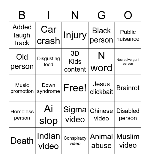 IG Reels Bingo Card