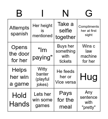 CITLALI'S GRAND DATE Bingo Card