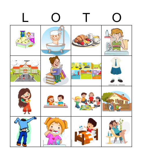 Ma routine journalière Bingo Card