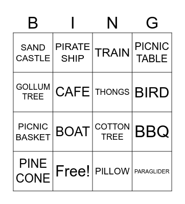 Scavenger Hunt Bingo Card