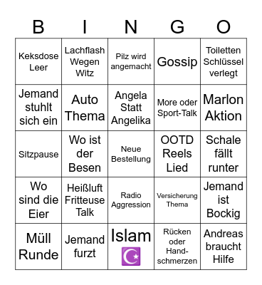 Hallen Bingo 1 Bingo Card