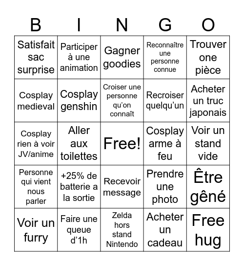 Paris games week Bingo Card