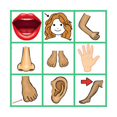 BODY PARTS Bingo Card