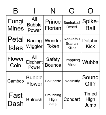 Nintenrock's Mario Wonder Bingo [Round 2] Bingo Card