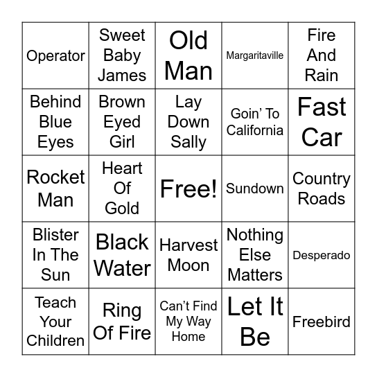 LMB 10/27 Bingo Card