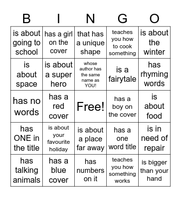 Find a book that... Bingo Card