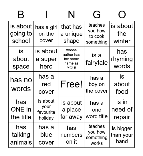 Find a book that... Bingo Card