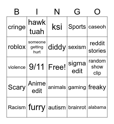Instagram Reels Bingo Card