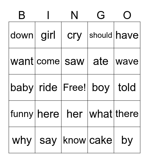 Klay Bingo Card