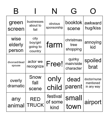 Hallmark Movie 2 Bingo Card