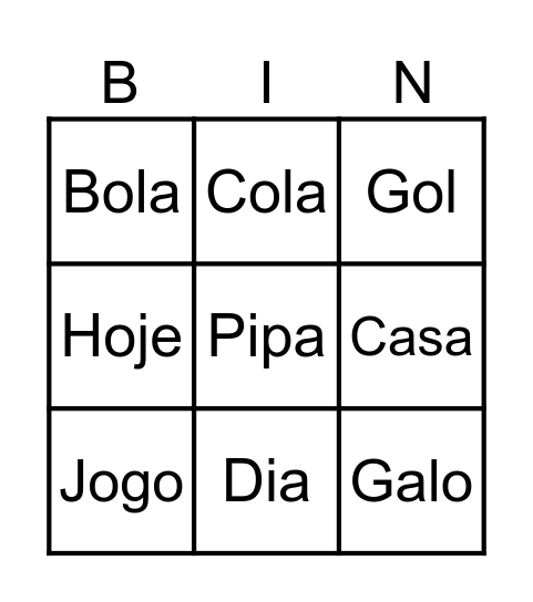 Bingo Serviço Social Bingo Card