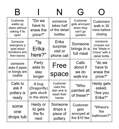 C&C Bingo Card