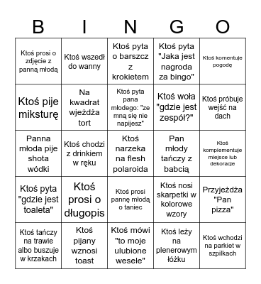 Ślub Sylwii i Darka Bingo Card