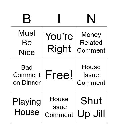 Grandpa Fun Bingo Card