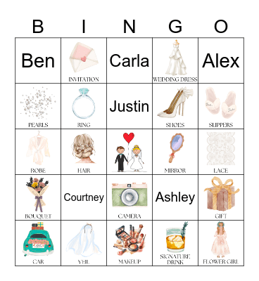 Wedding Bingo Card