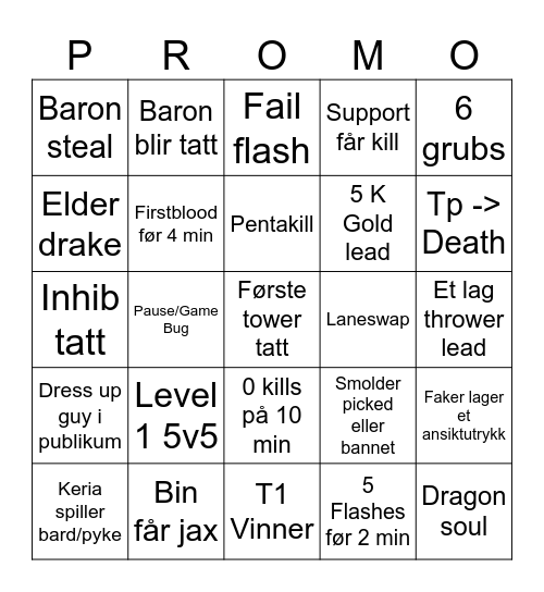 League of Legends - Ranked Edition Bingo Card