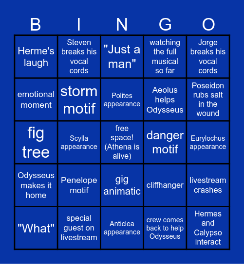 The Vengeance Saga Bingo Card