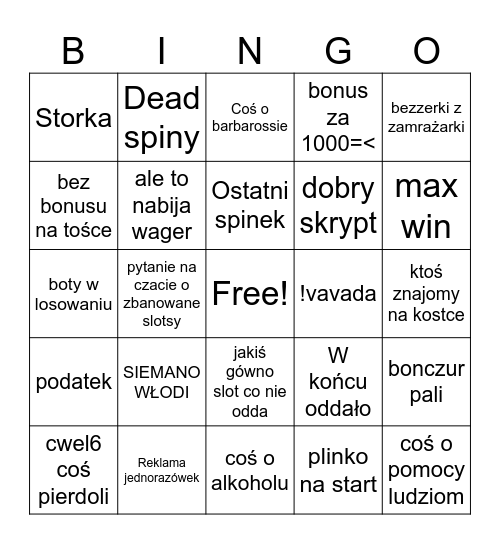 Szympansowe Bingo Card