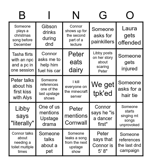 Rolling Edge Bingo Card