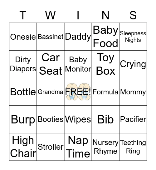 Baby Shower Bingo! Bingo Card